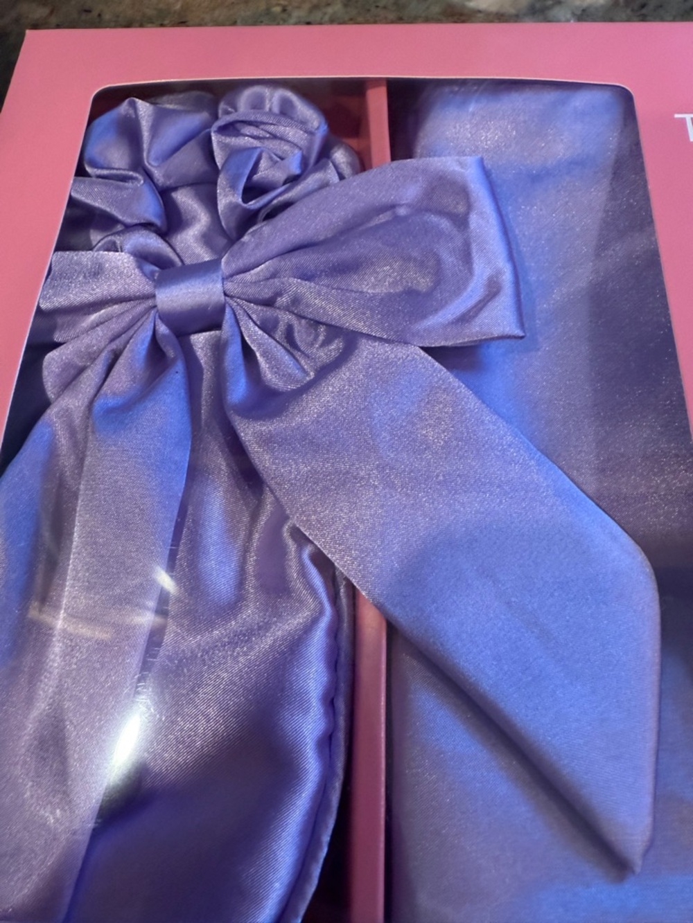 Satin Bow, Eye Mask ,Pillowcase Set - Lavender and Red - Picture 4 of 11
